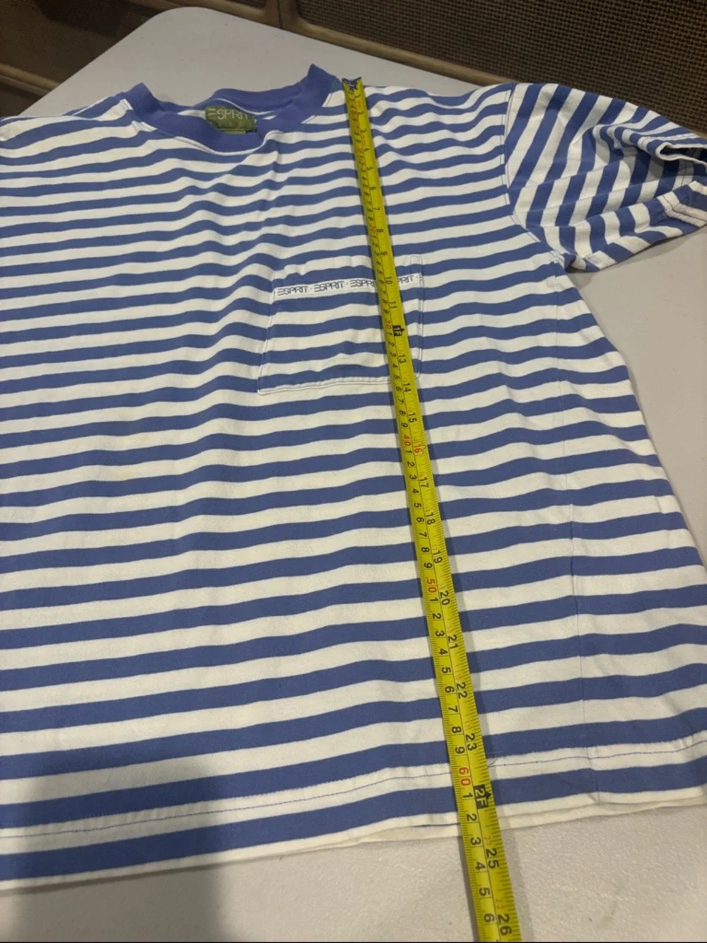Vintage Esprit Women's Front Pocket T-shirt. Stripes. Size Medium. - Picture 11 of 12